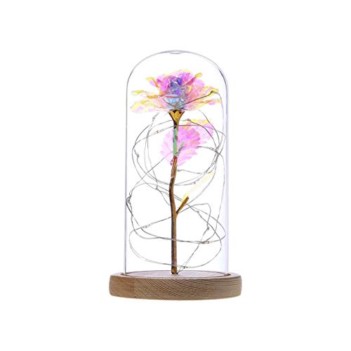 Lampe de table créative Beauty LED ROSE Lampe Botteuse de la bouteille de lumière Fleur de fleur Lampe de nuit Romantique Anniversaire Décoration Beast Batterie alimentée ( Lampshade Color : PP )