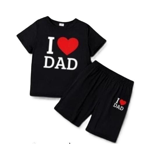 Image of Kids Cotton Printed Top with Solid Bottom Set Comfortable Casual Dress for Baby Boys and Girls