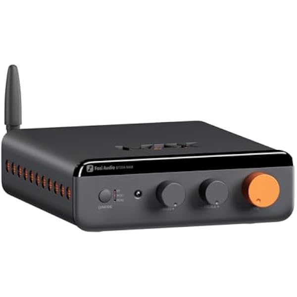 Fosi Audio BT20A MAX Wzmacniacz Mocy Stereo, 300W x2 Wzmacniacz Audio Hi-Fi z Technologią PFFB, LDAC Bluetooth 6.0, Podwójne Niezależne Zasilanie, Pilot Zdalnego Sterowania, Idealny do Systemów 2.1