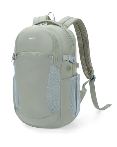Image of ECOHUB Large Travel Backpack 17.3 inch Suspended Laptop Backpack Fashion Water-Resistant 28L Lightweight Backpack for Causal Work Green