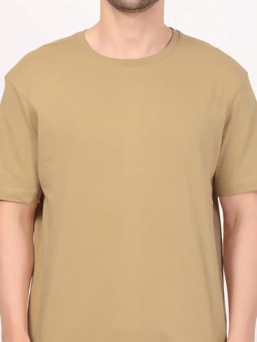 Image of Men's Plain Cotton Crew Neck T-Shirt Regular Fit Short Sleeve Tee