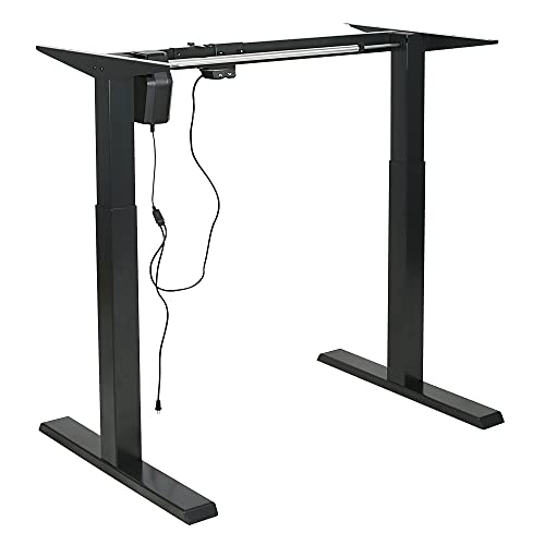 Edaygo Estructura de Mesa Regulable en Altura, Eléctrica, Escritorio, para Tableros de Mesa de 100-160 cm de Ancho y 65-85 cm de Profundidad, Altura Ajustable 73-123 cm Cover