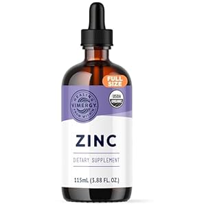 Vimergy Organic Zinc Supplements For Women & Men (7.5mg Liquid Zinc Per Serving) Fast-Absorbing Immune Support, Promotes Healthy Bones & Skin, USDA Certified Organic, Vegan, Up to 57 Servings (115 mL)