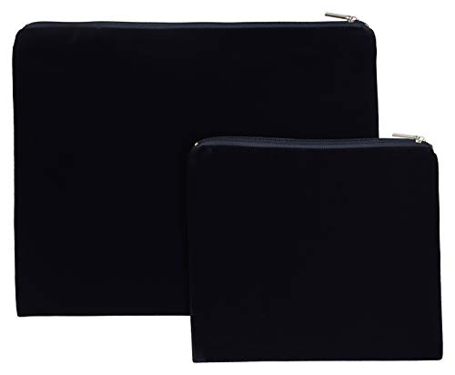 Tallit and Tefillin Bag Set for Jewish Prayer Shawl Zippered Velvet Bags with Plastic Protection Cover (Navy)2