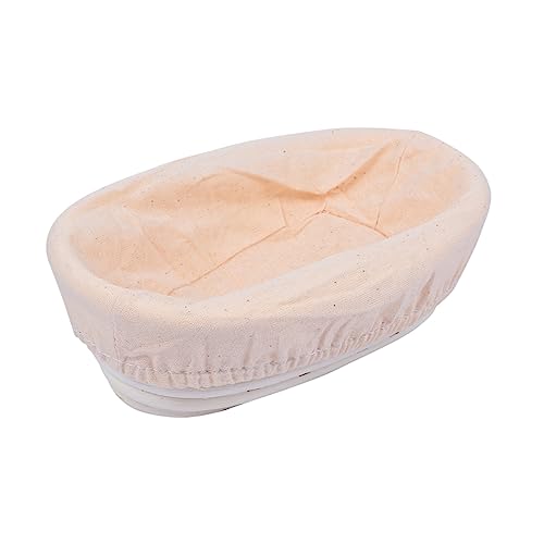 ABOOFAN 1Pc Rattan Proofing Basket for Bread Oval Dough Proofing Bowl with Lining for Home Baking Sourdough Easy to Clean for All Skill Levels