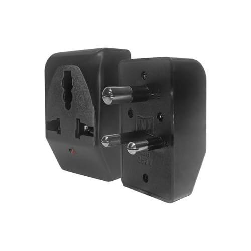 Image of MX 3 Pin Multi Plug Socket Travel Adapter Universal Socket 3 in 1 Plug Extension Socket Travel Power Plug Adapter with Dual Inputs for Laptop, Phone, PC Pack of 2