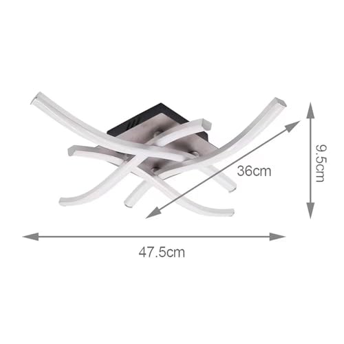 Lámpara de techo LED regulable con mando negro de aluminio salón 5