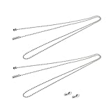 BinZyronic ビーズ付きプルチェーン延長 3.3フィート スチール製 シルバー 2個 – 天井ファンライト用コネクタ付 屋内照明や換気扇の取り替えに適用 可変長設計