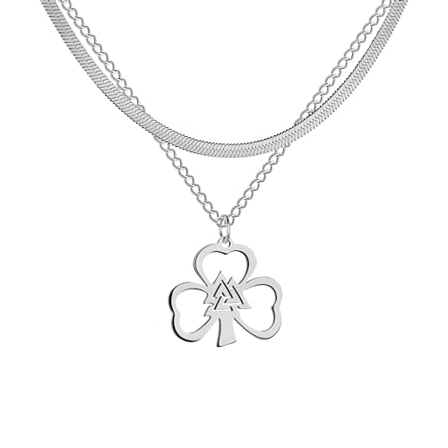 Collier trèfle quatre feuilles femme argent pendentif chanceux fille