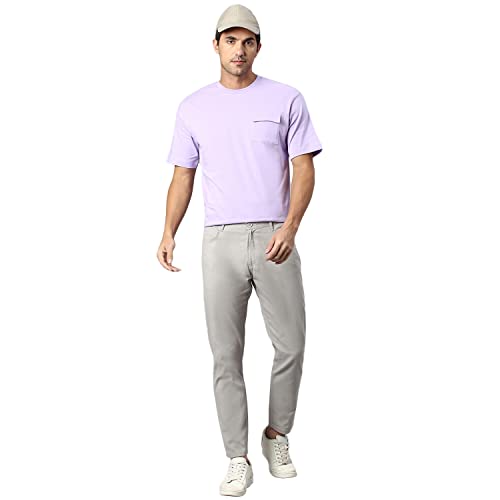 Image of Hubberholme Men's Tapered Fit Cotton Trousers, Ankle Length Button Closure Chinos
