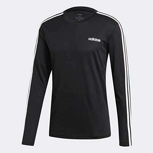 adidas Designed 2 Move 3-Stripes Long Sleeve Tee, Black, Medium
