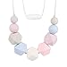 RUBY Collana Allattamento e Dentizione,Collana Dentizione Silicone,Collana Masticabile,Massaggiagengive Neonati,Antibatterico Teething Ring, Adatto a Dentizione Neonati (Grigio02)