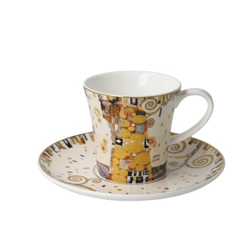 Gustav Klimt Goebel Kaffeetasse mit Untertasse Artis Orbis - Die Erfüllung aus Fine Bone China 0,25L, Höhe: 8,5cm, 67-014-02-1 Gustav Klimt Goebel Kaffeetasse mit Untertasse Artis Orbis - Die Erfüllung aus Fine Bone China 0,25L, Höhe: 8,5cm, 67-014-02-1