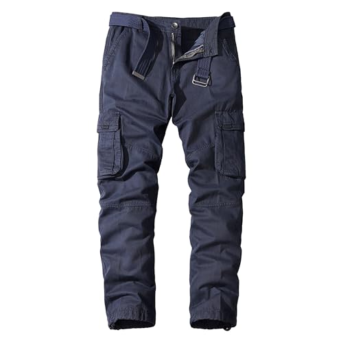 Mens Baggy Casual Cargo Pants Cotton Stretch Workout Joggers Sweatpants Outdoor Hiking Work Pants with Multi Pockets