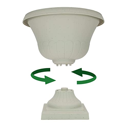 Howplumb 12-In. Flat Black Classic Urn Plastic Planter For Indoor And Outdoor Use #TOP7