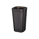 Quadrant 16 in. H Square Ceramic Vase in Gunmetal with High-fire treatment