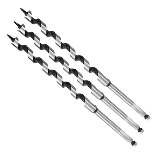 Image of MOXPIFY Wood Auger Drill Bits, 3pcs 13mm Timber Drill Bits 230mm Long Hex Shank, Extra Long Drill Bits Wood For Woodworking (3pcs x 13mm x 230mm)