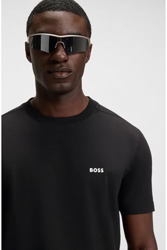 Boss Para Hombre. 50506373 Camiseta Elastic Negro (L), Casual, AlgodóN, Manga Corta - 5