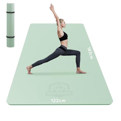 HAPBEAR Extra Large Yoga Mat (84''x30'') - 1/4'' Thick Durable Natural Linen, Non-Slip & Tear-Resistant - Perfect for Home Yoga Workouts, Meditation, Pilates, Floor Exercises & Fitness - Fre
