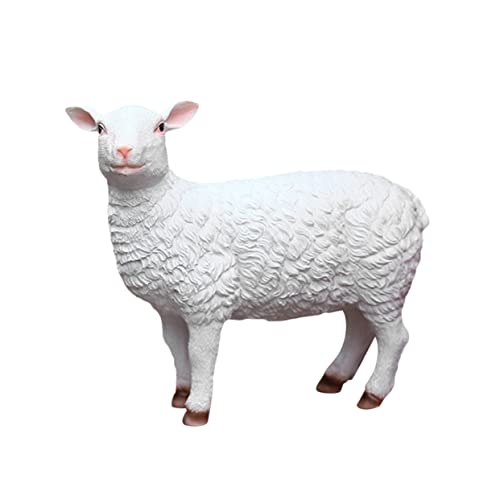Yardwe Decorative Lights Outdoor Table Decor Miniature Glass Animals Car Accessories Decorative Figure Sheep Table Decor Farm Animal Figures Diy Bonsai Sheep Resin Sheep Ornaments #TOP25