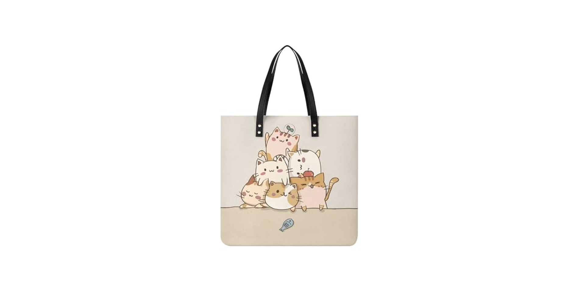 Amazon.co.jp: トートバッグ かわいい 猫柄 ネコ 魚