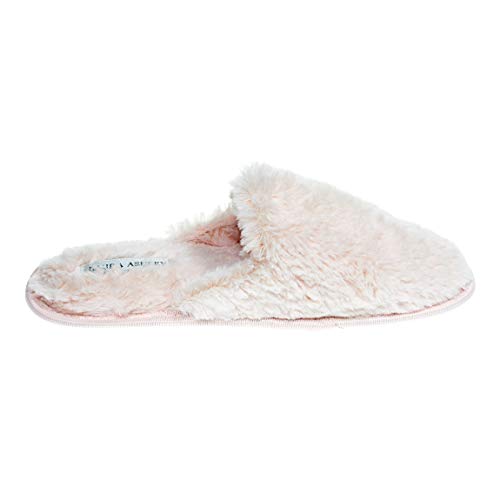 Laura Ashley Ladies All Over Plush W/Memory Foam Slippers, Pink, 6.5-7.5 Medium #TOP1