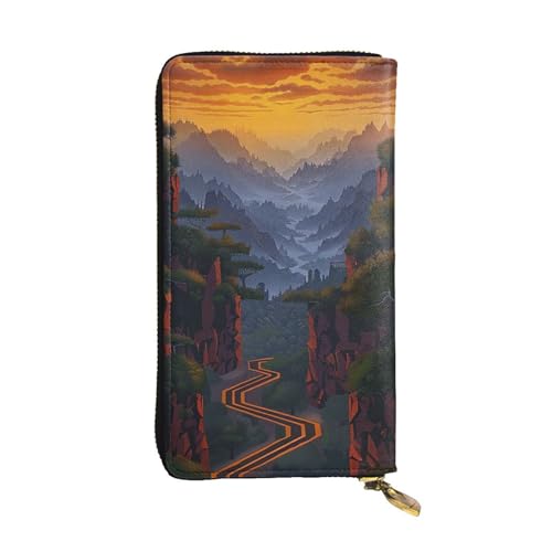 Portefeuille en cuir femme avec porte-carte voyage zippé noir moderne