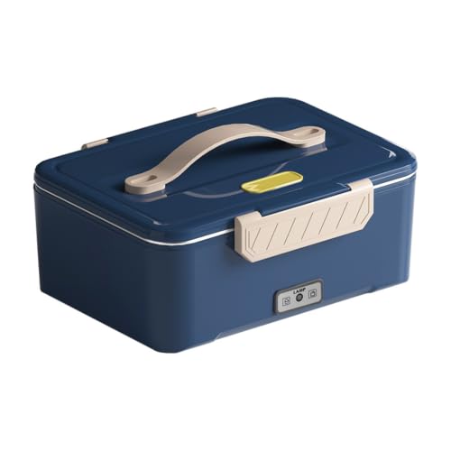 Fiambrera Eléctrica de Gran Capacidad de 1,8 L, Lonchera A Prueba de Fugas Equipada Con Asa, Revestimiento Interior de Acero Inoxidable 304(Blue)