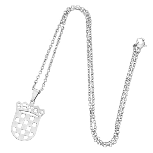 Croatian Flag Necklace Stylish Neckchain Jewelry with Croatia Badge Adjustable Ethnic Pendant Choker Gift for Men Women3