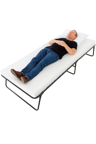 ENCASED Folding Rollaway Bed with Mattress for...