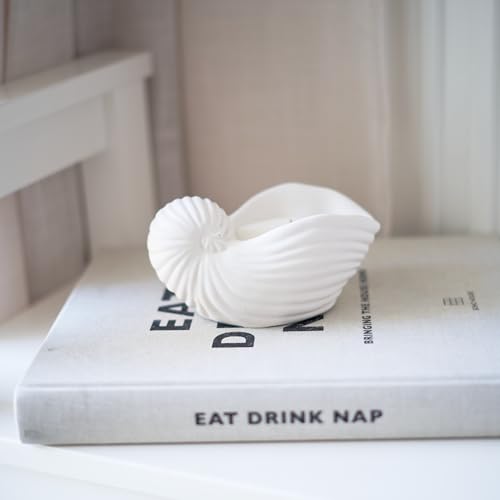 Image of Concrete Sea Shell Jar Candle | Velvet Rose Aroma | 12+Hours Burn Time | Perfect for Home Decor & Gifting (J)