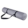 Fitvids 1/4-Inch High Density Thick Non Slip Yoga Mat with Knee Pad and Carrying Strap for Workout, Pilates, Gym Home Exercise, Grey