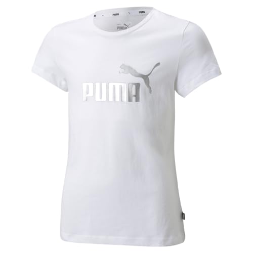 PUMA Kids Girls Ess+ Logo Tee G Casual Tops Casual - White - Size S