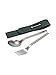 Snow Peak Titanium Fork & Spoon Set, Durable Utensils, Compact, Lightweight, Camping, Hiking, Backpacking, Travel Case
