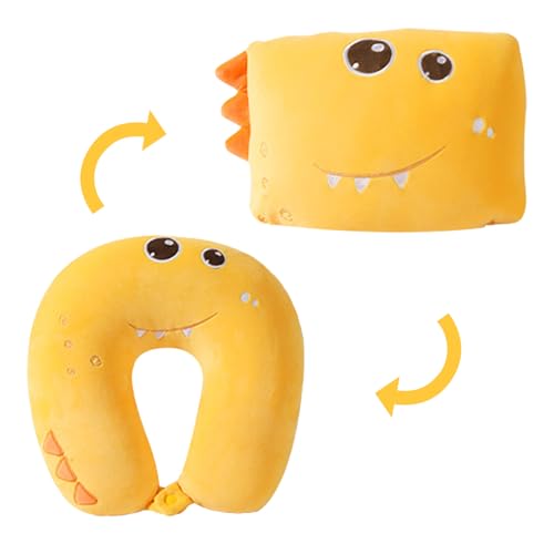 Reisekissen Kinder Dinosaurier 2 in 1, Nackenhörnchen Kinder & Schlafkissen Auto Kinder, U Kissen Plüsch Nackenstütze für Reisen, Flugzeug, Auto, Zuhause (Gelb) Reisekissen Kinder Dinosaurier 2 in 1, Nackenhörnchen Kinder & Schlafkissen Auto Kinder, U Kissen Plüsch Nackenstütze für Reisen, Flugzeug, Auto, Zuhause (Gelb)
