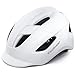 EASTINEAR Casque Velo Homme avec Feu Arrière Lumineux à LED Casque VTT de Ville avec Visiere Cyclisme Casque Léger Taille Réglable M/L (Blanc)