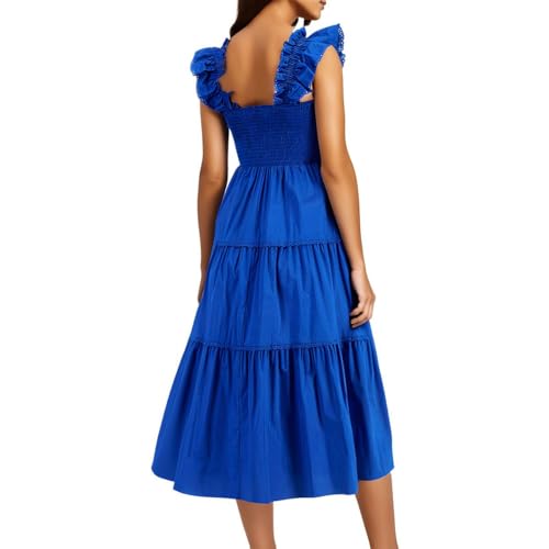 Anne Klein Womens Smocked Cotton Midi Dress2