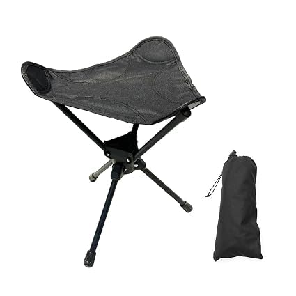 360° Rotating Camping Stool Portable Folding Tripod Chair with Carry Bag | Carbon Steel Foldable Outdoor Seat for Camping, Hiking, Fishing, Backpacking, Beach, Picnic, Trekking & Travel (Black/Green)-image-20