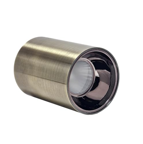 Image of Mufasa 6 Watts Antique Brass Finish LED Round Surface Light Cylindrical Shape Indoor Ceiling Mounted Spot Light Down Light Aluminum Body (Warm White)