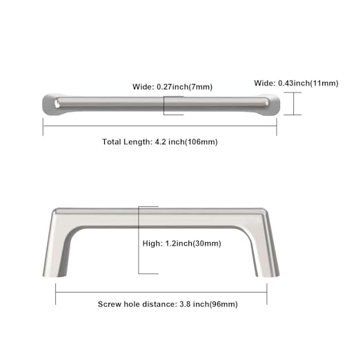 Image of Asidrama 10 Pack 3.75 Inch(96mm) Polished Chrome Cabinet Pulls Cabinet Handles Cupboard Handles Kitchen Cabinet Hardware for Cupboard Drawer Pulls