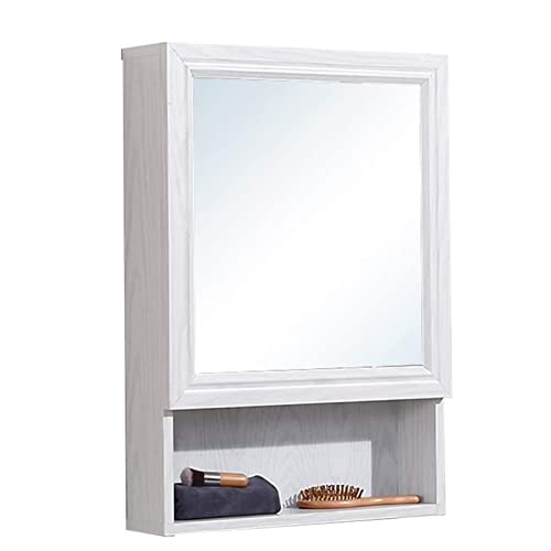 Image of Medicine Cabinets Wall Mounted Bathroom Mirror Cabinet, Modern Multipurpose Medicine Storage Organizer Cupboard, Bathroom Wooden Vanity Mirror Cabinet for Bathroom, Kitchen, Bedroom (Color : White,
