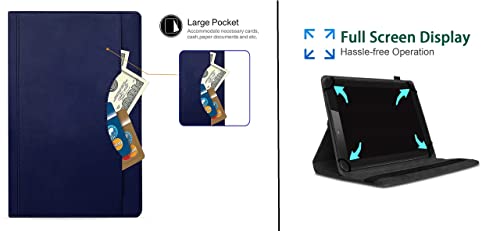 Image of Universal Premium Series Leather Flip Cover for Lenovo Legion Y700 (8.8 Inch) - (Blue)