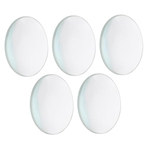 TOBBOMEY 5pcs Convex Glass Circle Glasses Spherical Convex Lens Optical Convex Lens Optical Lens Double Lenses Spherical Convex Lenses Science Convex Lens Biconvex Lens Double Convex Lens