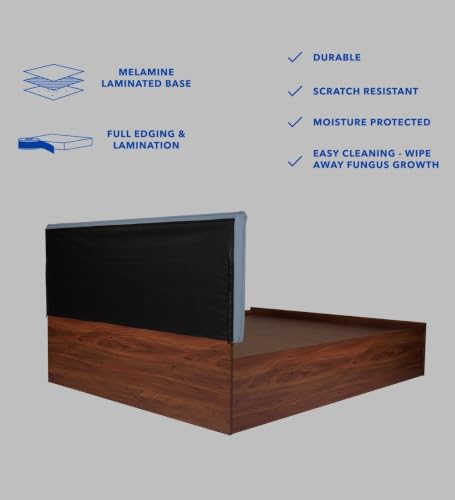 Image of Mintwud Pepperfry Engineered Wood Queen Size Bed with Box Storage | Wooden Double Bed Cot Palang Furniture with Headboard for Home, Bedroom Living Room and Hotel (Walnut Finish)
