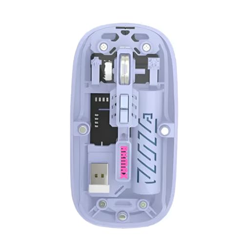 Image of M233 Transparent Mouse Bluetooth 5.2 & 2.4G, Rechargeable Type C, RGB Wireless Mouce Wireless Optical Gaming Mouse, 400Mah Big Battery, Wireless Rechargeable Mouse (Purple)