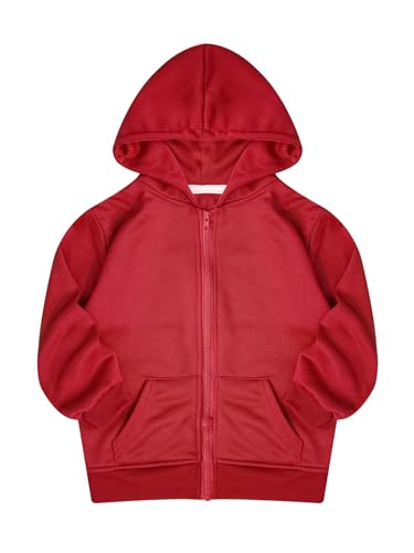 Hansber Kids Girls Boys Zip-Up Hooded Sweatshirt Jackets Solid Color Hoodies Lightweight Long Sleeve Coats Outerwear3