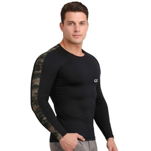 Image of GYMIFIC Mens Full Sleeve Compression T-Shirt | Round Neck Quick Dry Gym Workout Tee | Stretch Athletic Sports for Running & Training T Shirt for man