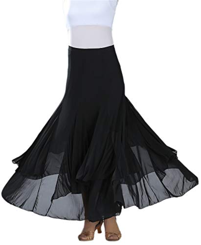 CISMARK® Elegant Ballroom Dancing Waltz Dance Party Long Swing Mesh Skirt2