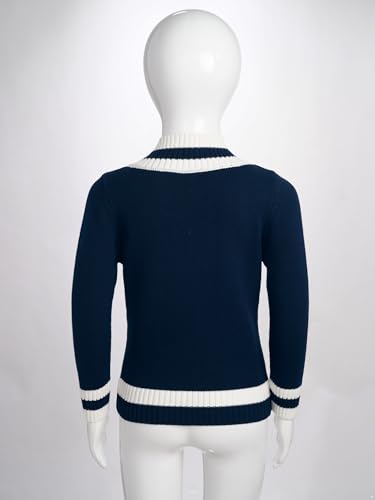 Boys Girls School Uniform Pullover Sweater Casual Long Sleeve V-Neck Cotton Knitwear Jumper4