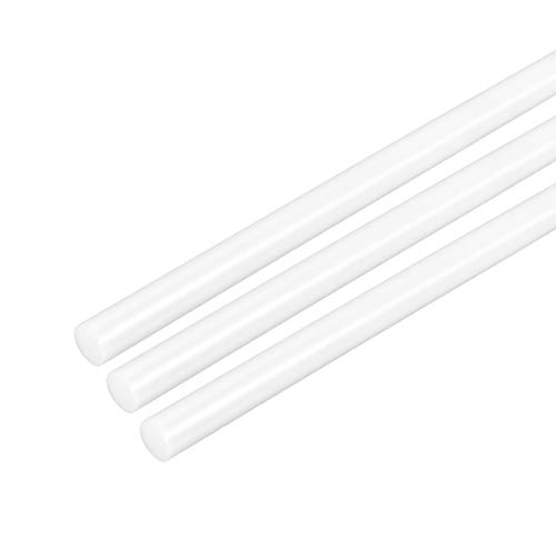 uxcell 3pcs Plastic Round Rod 5/32 Inch Dia 20 Inch Length White (POM) Polyoxymethylene Rods Engineering Plastic Round Bars(4mm)